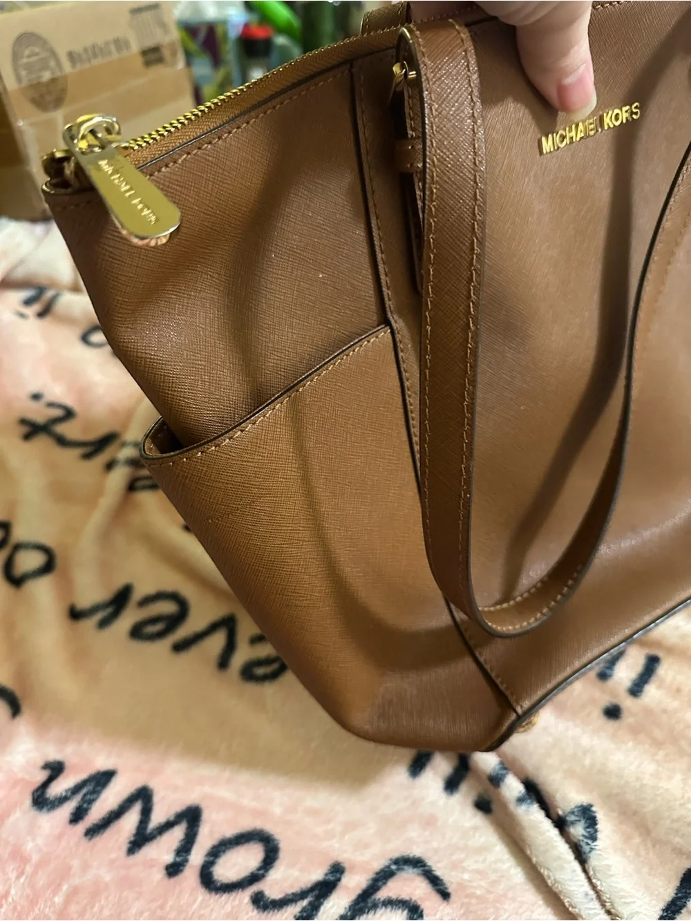 Michael Kors Brown Saffiano Leather Tote Bag